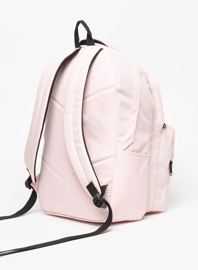 Kappa Lee Cooper Logo Applique Backpack with Adjustable Strap and Pencil Pouch - 45x30x25 cm