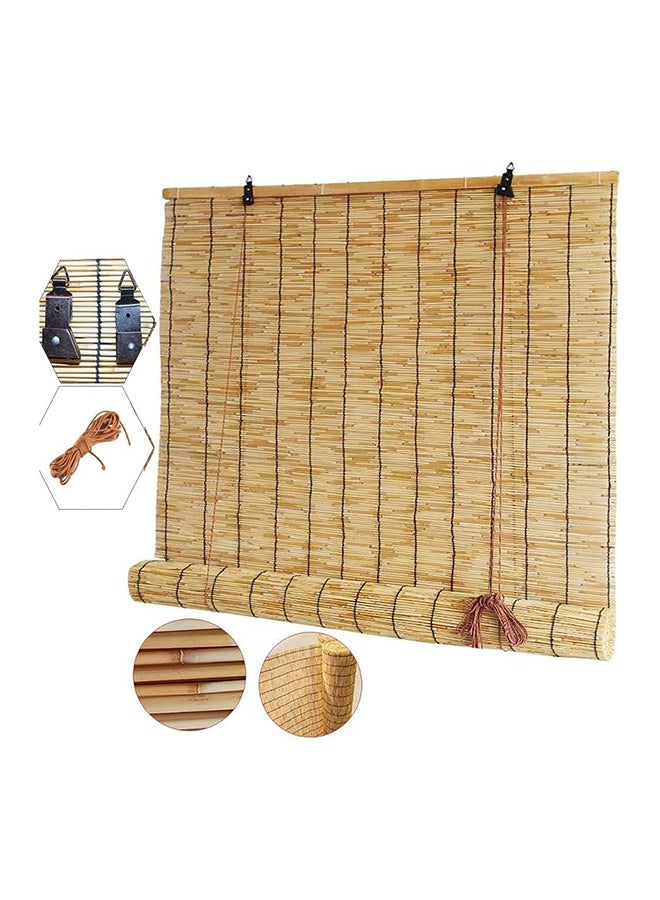 HOME TASTE Hometaste Natural Wooden Blinds Outdoor Window Blinds Bamboo Roller Blinds Bamboo Blinds Hanging Window Bamboo Blinds Blind-Bamboo Roll Up Shades-Reed Curtain (100Cm 2 Pieces With Roller Accessories) 
