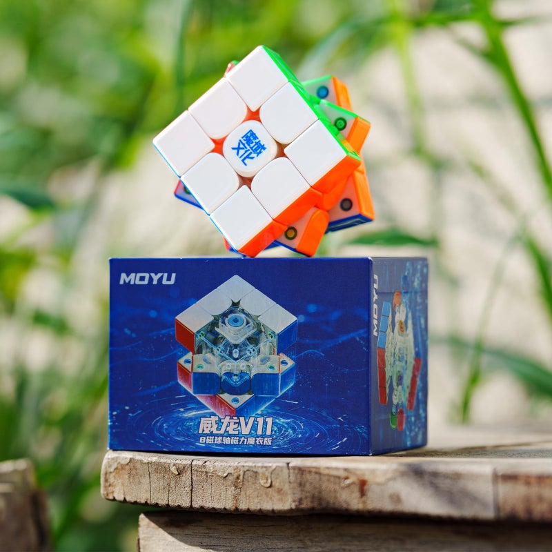 MoYu مكعب مويو ويلونغ V11 2025 السريع 3x3 بدون ملصقات مكعب لغز قابل للتعديل التوتر 64 مغناطيس 3 في 3 سلس محترف مكعب مغناطيسي رئيسي (نسخة مغناطيسية UV بنواة كروية) - Image 2