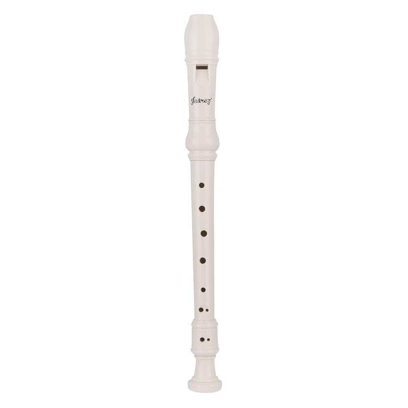Juarez Claró Descant German Style 8 Holes Soprano Recorder Flute with Cleaning Rod Suitable for School Ensembles | Home Practice | Music Classes | Gift, White with Cleaning Rod & Case - Image 1