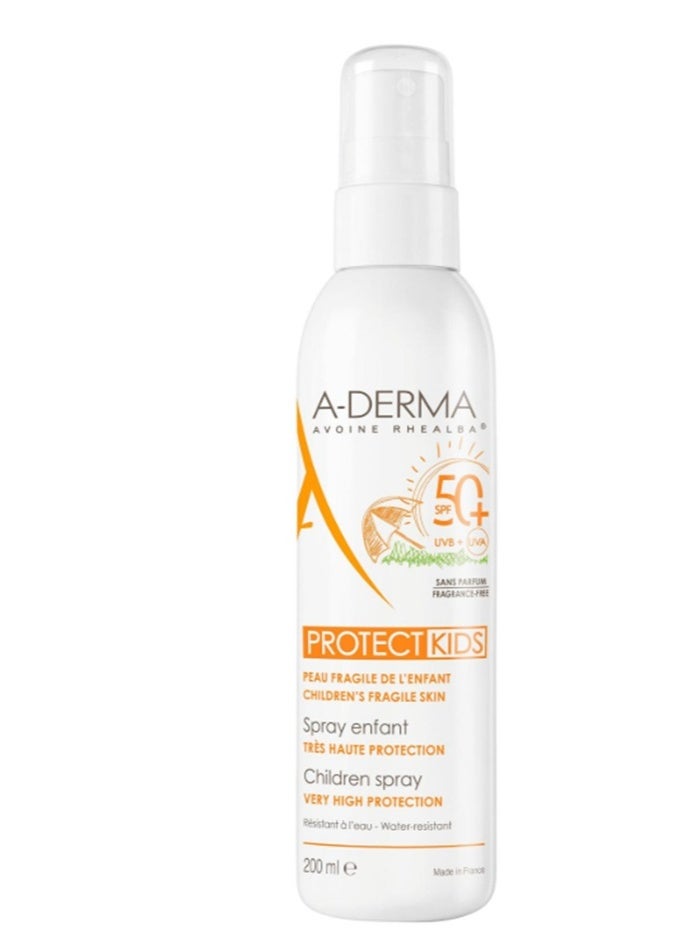 A-DERMA A Derma Protect Kids Sunscreen Spray Spf 50+ 200ml - Image 3
