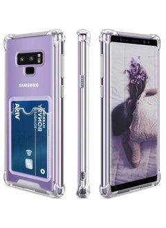 Generic Wallet Phone Case Slim Fit Card Slot Transparent Case Protective Soft Shockproof Case with Card Holder For Samsung Galaxy Note 9  - Image 1