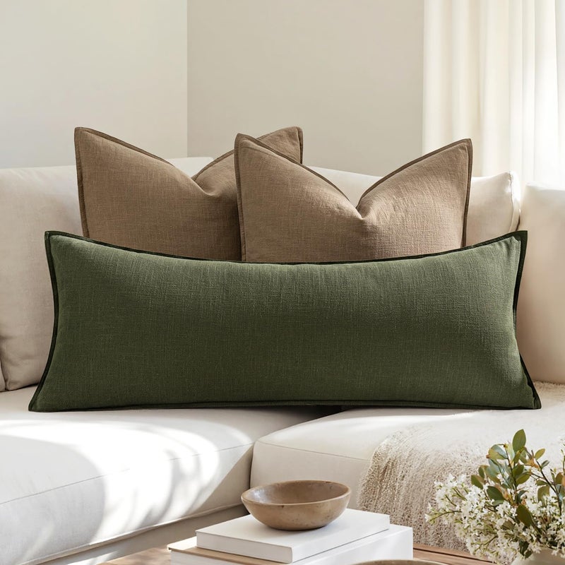MIULEE Decorative Long Lumbar Throw Pillow Cover for Bed 14x36 Blue Grey Boho Farmhouse Neutral Couch Pillowcase Pack of 1 Accent Modern Sofa Cushion Livingroom Home Decor (Covers Only) - Image 3
