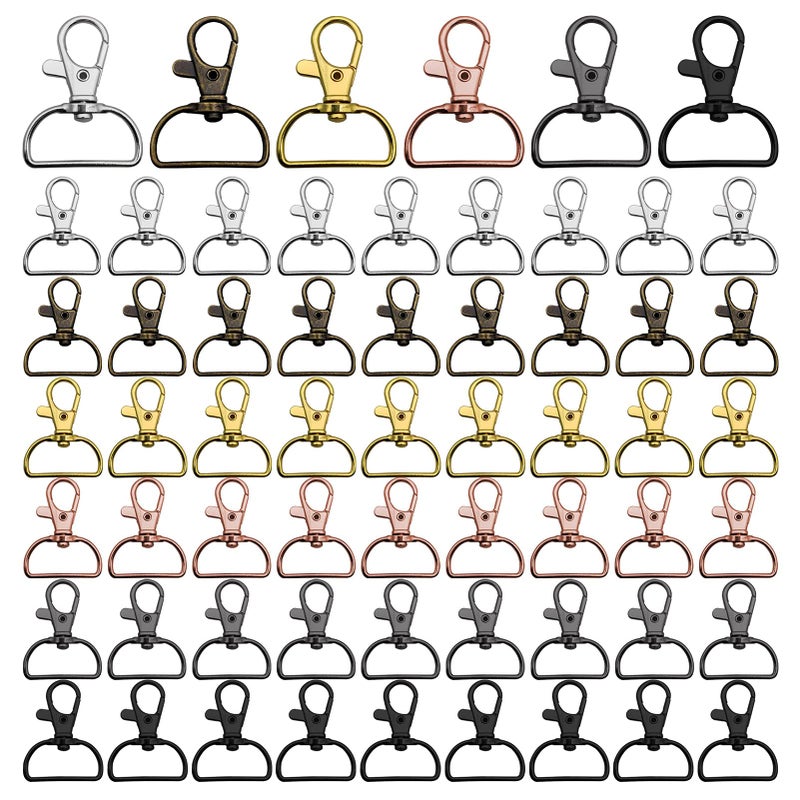 Oubaka 60Pcs Star Shaped Spring Snap Keychain Clip3 Colors Metal Swivel Clasp Snap Hook Key Ring with Chain Hanging Buckle with Open Jump Ring Connector for Crafts Key Ring MakingDIY Keychain Supplies