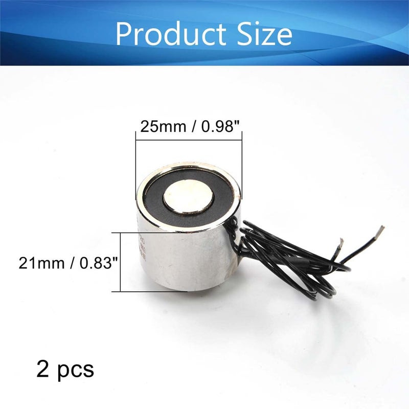 Fielect 2Pcs DC 24V 8Kg Electric Lifting Magnet Electromagnet Solenoid Lift Holding Circular Suction-Cup Electrical Round Sucker - Image 2