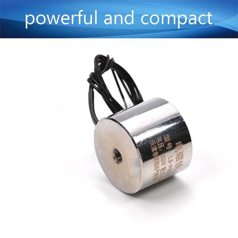 Fielect 2Pcs DC 24V 8Kg Electric Lifting Magnet Electromagnet Solenoid Lift Holding Circular Suction-Cup Electrical Round Sucker - Image 4