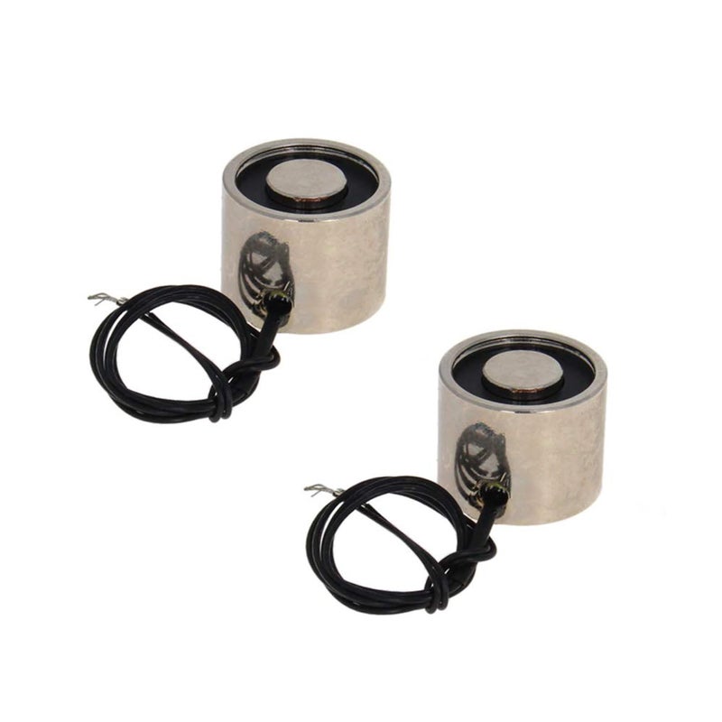 Fielect 2Pcs DC 24V 8Kg Electric Lifting Magnet Electromagnet Solenoid Lift Holding Circular Suction-Cup Electrical Round Sucker - Image 1
