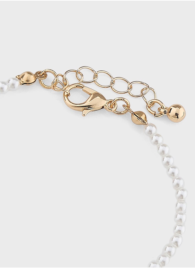 Ginger Strawberry Charm Pearl Bracelet  - Image 3