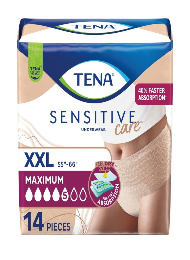 Tena Sensitive Care Underwear for Women Maximum, Adult Diaper, Postpartum and Bladder Leakage, XXL, 14 Count, Better Fit - Image 1