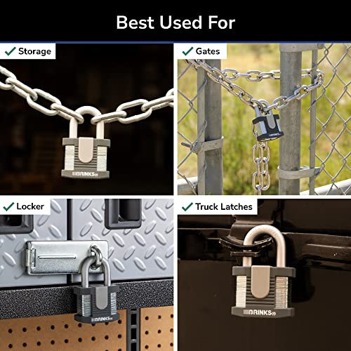 BRINKS - 50mm Commercial Laminated Steel Keyed Padlock - Solid Steel Body with Boron Steel Shackle, Chrome - Image 3
