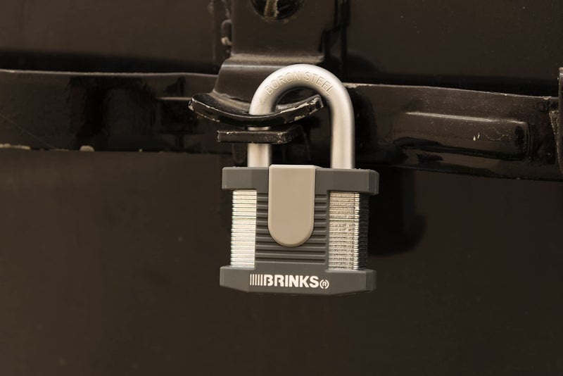 BRINKS - 50mm Commercial Laminated Steel Keyed Padlock - Solid Steel Body with Boron Steel Shackle, Chrome - Image 5