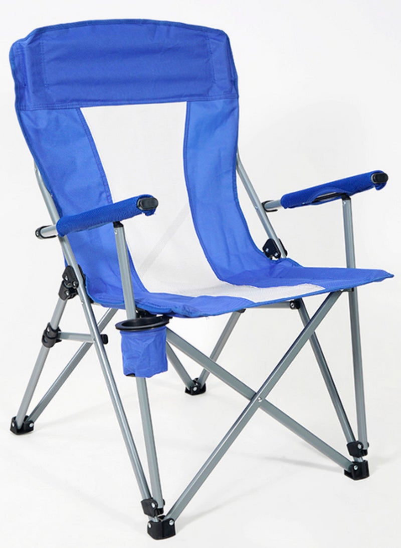 GO2CAMPS Premium Quality and Durable Lightweight Foldable Camping Chair with Armrests & Built-in Cup Holder and Carry Bag – Heavy Duty Portable Outdoor Folding Chair for Desert Camping, Garden Relaxation, Fishing, Beach Trips, Outdoor Travel, Hiking and Picnics – Comfortable & Compact Design – 63 x 63 x 98 cm - Image 1