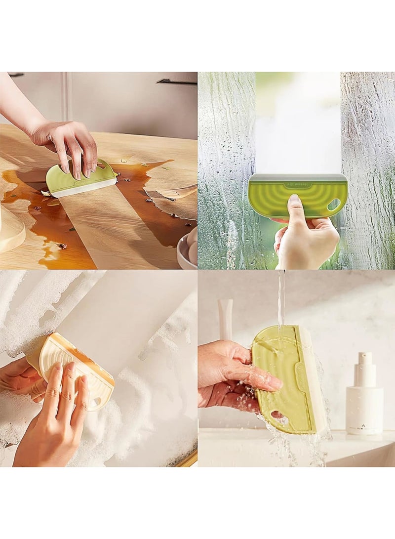 SOLARAE مجموعة فرش تنظيف المطبخ، 4 قطع فرشاة تنظيف الموقد مع مكابس صغيرة، فرشاة نحاسية مزدوجة الرأس للموقد، فرشاة نايلون لإزالة الصدأ ذات شعيرات صلبة للحوض، النافذة، المرآب، أخضر، أصفر - Image 5