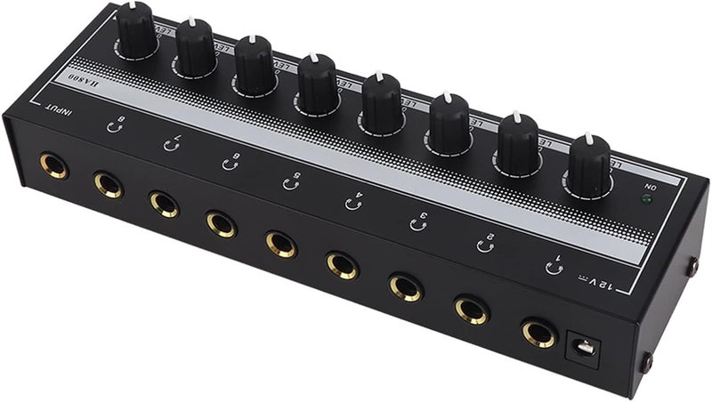 klarako Headphone Amplifier 8 Channel Portable Metal Stereo Amplifier for Studio and Stage 100 to 240V - Image 2