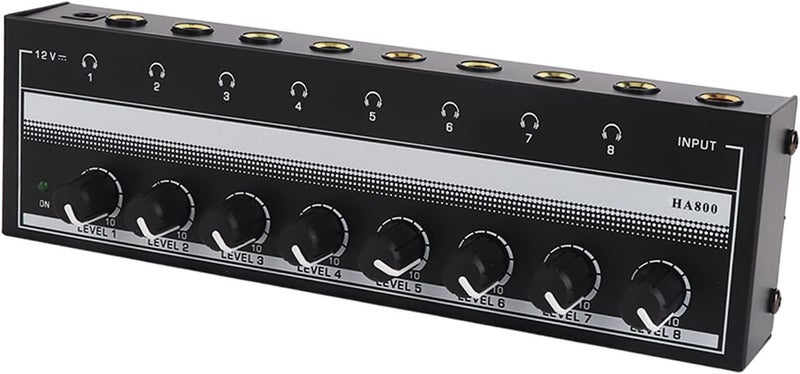 klarako Headphone Amplifier 8 Channel Portable Metal Stereo Amplifier for Studio and Stage 100 to 240V - Image 4