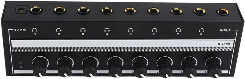 klarako Headphone Amplifier 8 Channel Portable Metal Stereo Amplifier for Studio and Stage 100 to 240V - Image 5