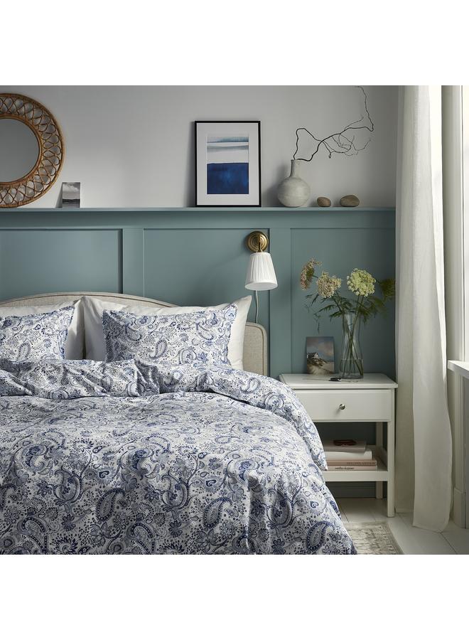 Zaboon Duvet cover and pillowcase, blue/white, 150x200/50x80 cm - Image 2