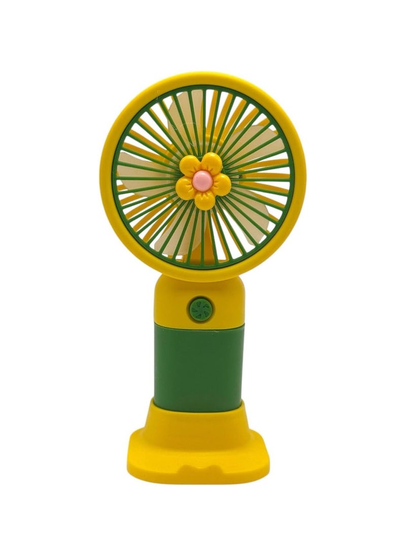 QSHOP ®️ High Speed ​​Mini Handheld USB Fan for Desktop with Phone Holder 0.6W Power Single Speed ​​Mode Perfect for Office, Travel and Makeup Dryer  - Image 1