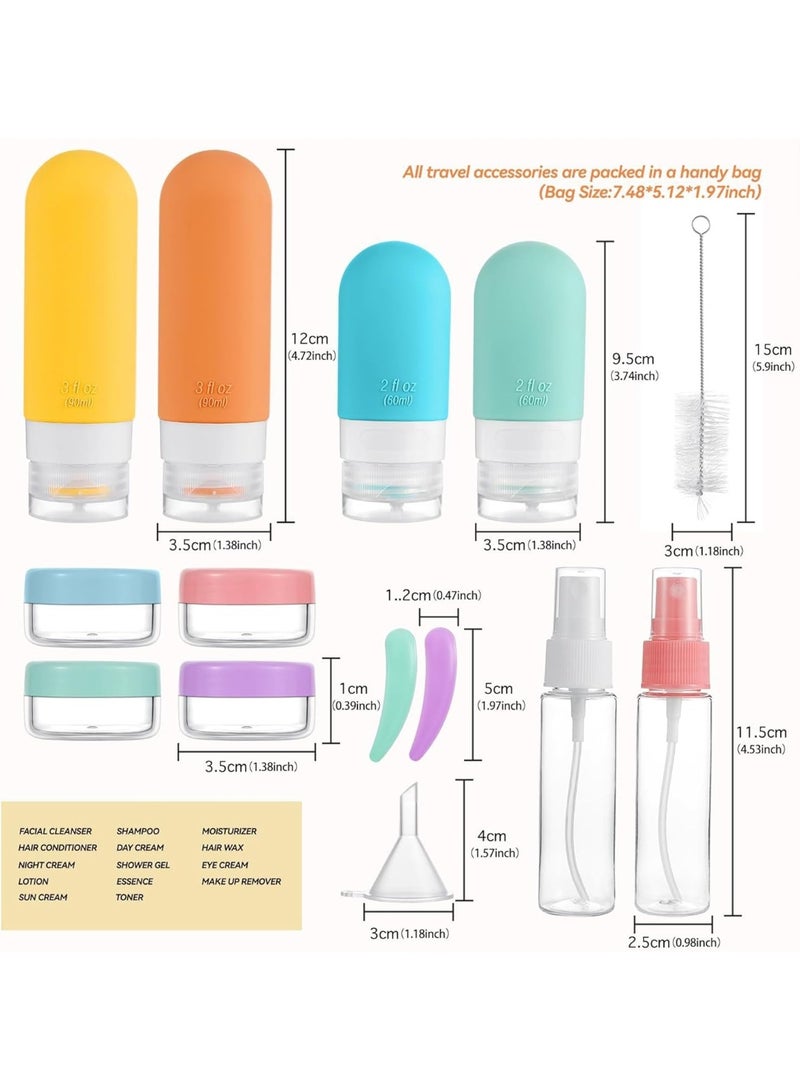 ARSAR PLUS 16-Pack Travel Bottles Set – Leak-Proof Silicone Squeezable Containers for Shampoo, Conditioner, Lotion & Body Wash - Image 2