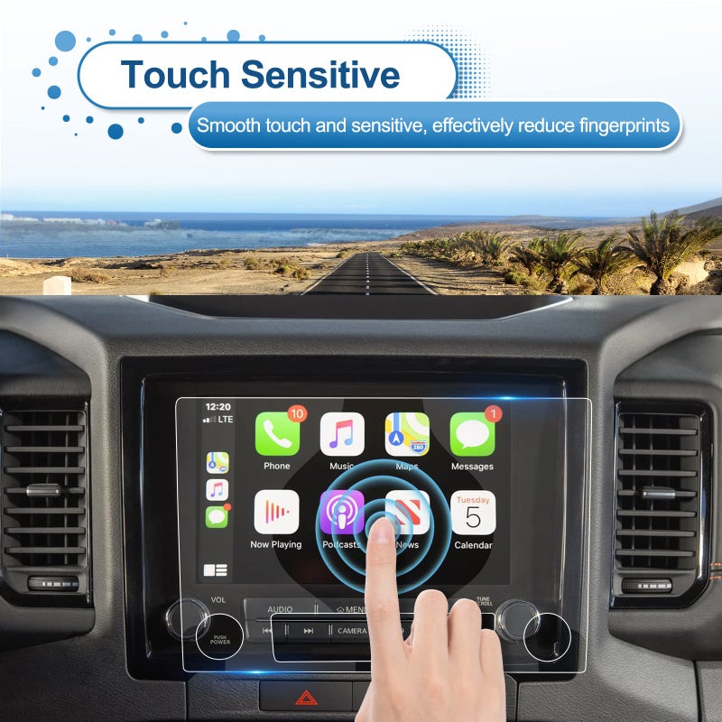 Coleya 2022 2023 2024 Frontier Screen Protector for Nissan Frontier (Pro-X/Pro-4X) 9-inch Touch Screen, 9H Tempered Glass 2024 2023 Frontier Pickup Accessories HD Transparent Protective Film 9" - Image 5