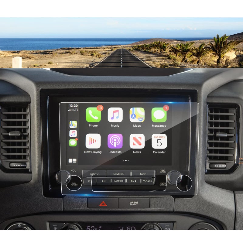 Coleya 2022 2023 2024 Frontier Screen Protector for Nissan Frontier (Pro-X/Pro-4X) 9-inch Touch Screen, 9H Tempered Glass 2024 2023 Frontier Pickup Accessories HD Transparent Protective Film 9" - Image 1