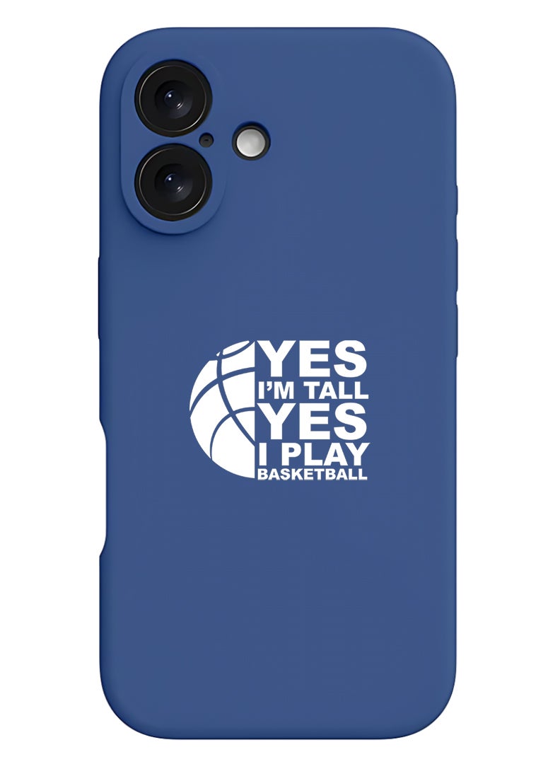 Theodor Protective Slim Fit Case Liquid Silicone Cover with Full Body Protection Anti-Scratch Shockproof Case For Apple iPhone 17 (Blue) Basketball White - Image 1