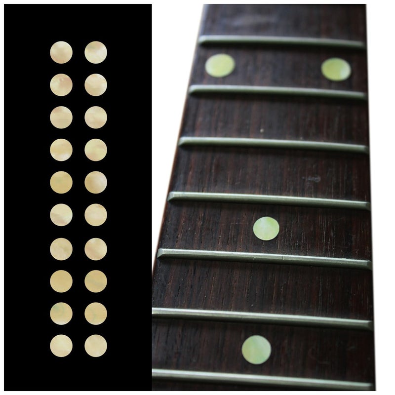 Inlaystickers 1/4"(6.35mm) Dot Fret Markers - Aged White Pearl