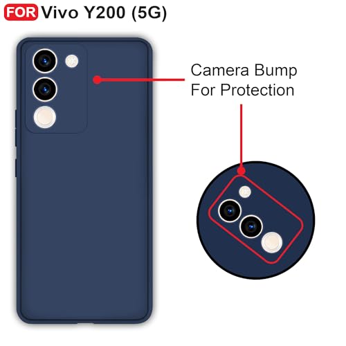 CEDO Back Cover for Vivo Y200 (5G) | Camera Bump Protection Inner Fabric Lining | Soft Case Cover (Black) - Image 3