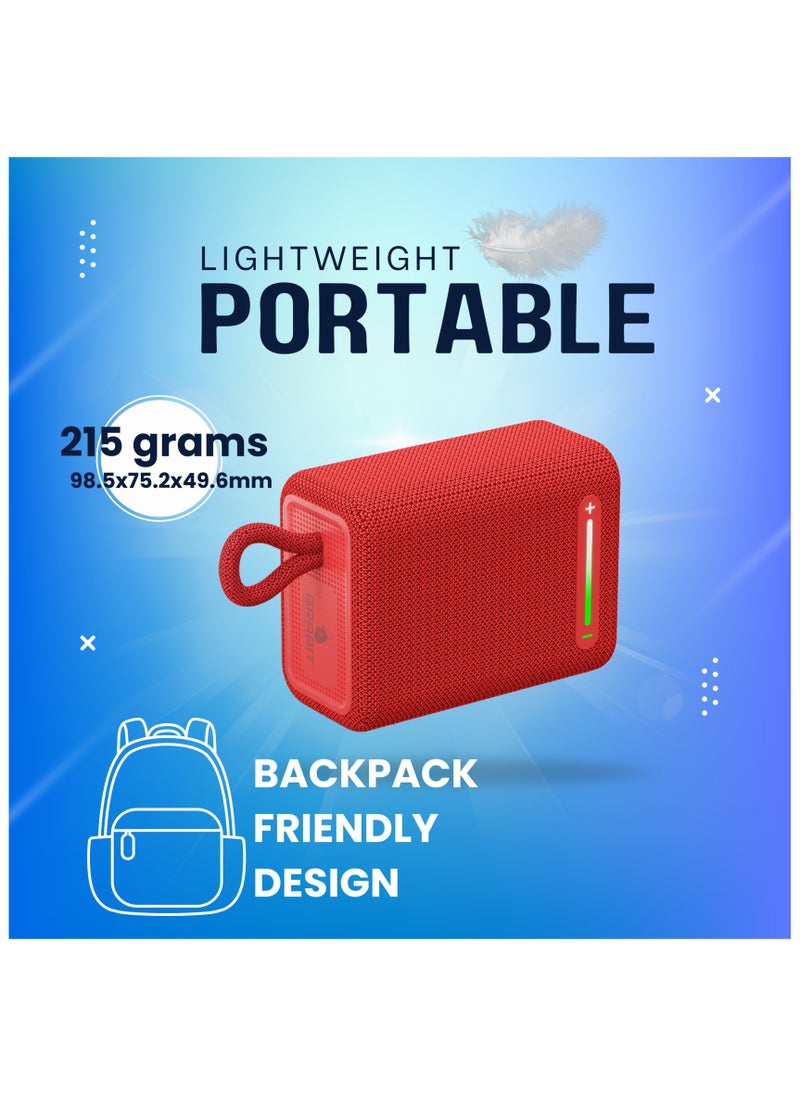 GRABIT - G-BUDDY 5W Bluetooth Speaker Compact & Durable Enjoy stereo sound with Bluetooth 5.4, USB & Micro SD playback, and TWS pairing. The 1800mAh battery ensures long playtime, while IPX6 water resistance makes it perfect for outdoors and travel. Compatible with iPhone, Samsung, OnePlus, Xiaomi, Huawei, Google Pixel, iPads, MacBooks, and more. - Image 1