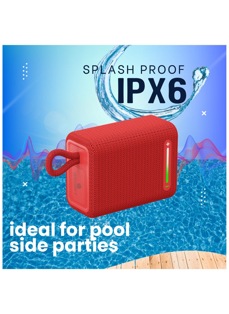 GRABIT - G-BUDDY 5W Bluetooth Speaker Compact & Durable Enjoy stereo sound with Bluetooth 5.4, USB & Micro SD playback, and TWS pairing. The 1800mAh battery ensures long playtime, while IPX6 water resistance makes it perfect for outdoors and travel. Compatible with iPhone, Samsung, OnePlus, Xiaomi, Huawei, Google Pixel, iPads, MacBooks, and more. - Image 1