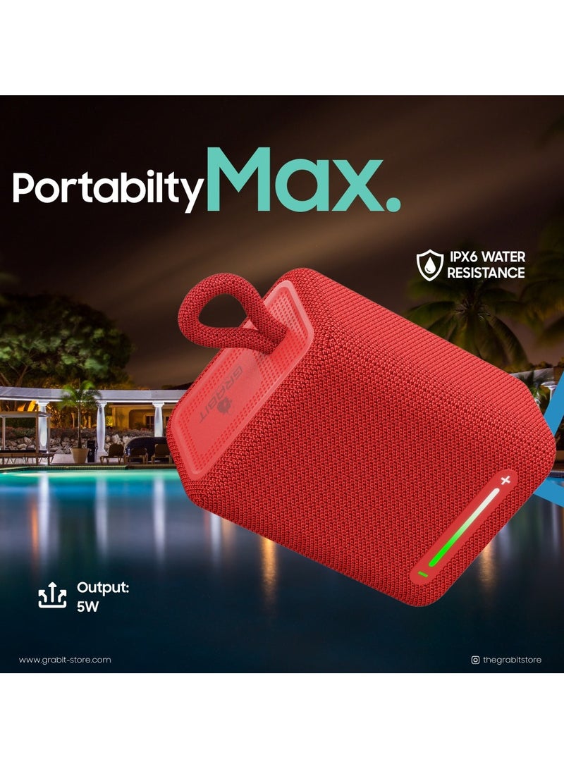GRABIT G-BUDDY 5W Bluetooth Speaker – Compact, Durable, TWS, IPX6, Long Battery  - Image 1
