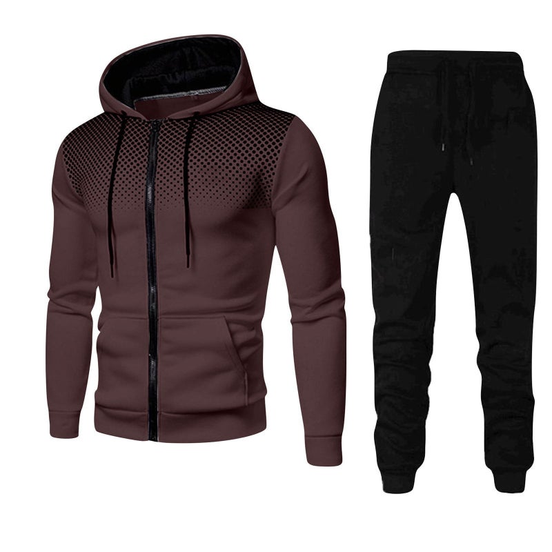 2024 autumn and winter AliExpress new cross-border mens casual cardigan hooded vests 3D printing mens wholesale suit Brown