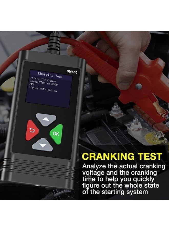 KASTWAVE Car Battery Tester, 6V 12V Battery Load Tester 100-2000Cca Automotive Alternator Tester Digtial Battery Analyzer Charging Cranking System Tester For Car Truck Motorcycle Atv Suv Boat - Image 5