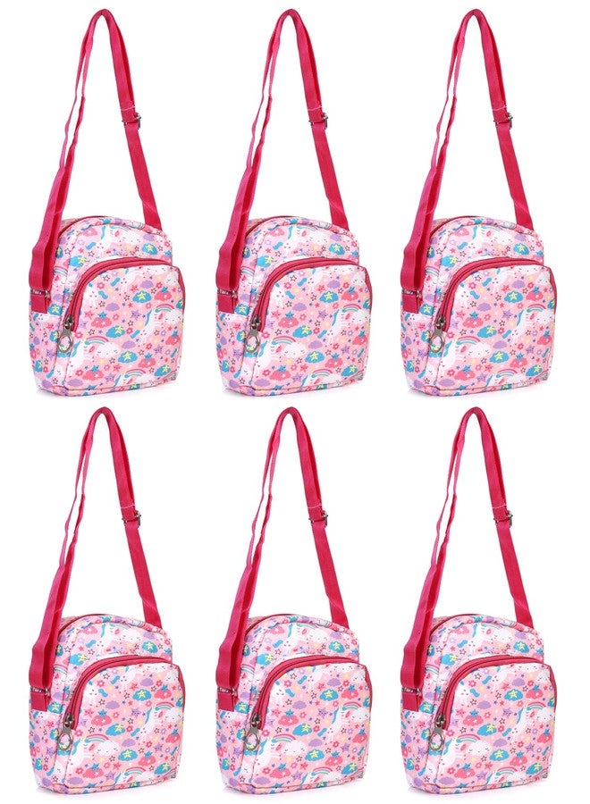 Asera Cartoon Printed Sling Bag/Picnic Bag For Kids - Birthday Return Gifts For Girls/Boys/Kids (Unicorn 6 Pcs), Multicolor - Image 1