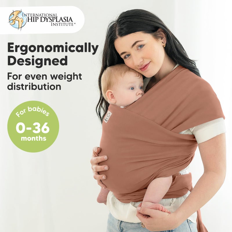 KeaBabies Baby Wrap Carrier - All in 1 Original Baby Carrier Newborn to Toddler Sling, Easy to Wear, Hands Free Bonding, Lightweight, Breathable Infant Wraps (Terracotta) - Image 2