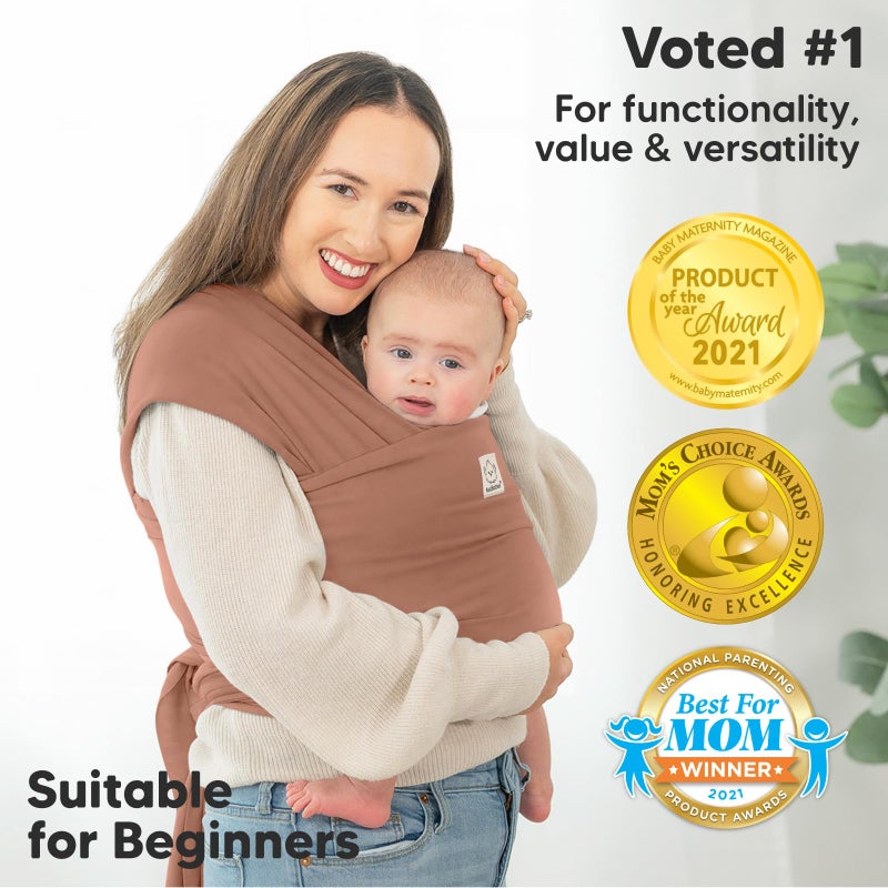 KeaBabies Baby Wrap Carrier - All in 1 Original Baby Carrier Newborn to Toddler Sling, Easy to Wear, Hands Free Bonding, Lightweight, Breathable Infant Wraps (Terracotta) - Image 3