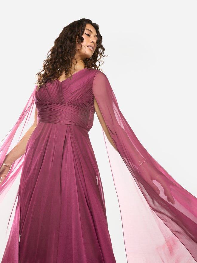 House of Moda Pleated Bodice Gathered Waist Maxi Dress - Image 5