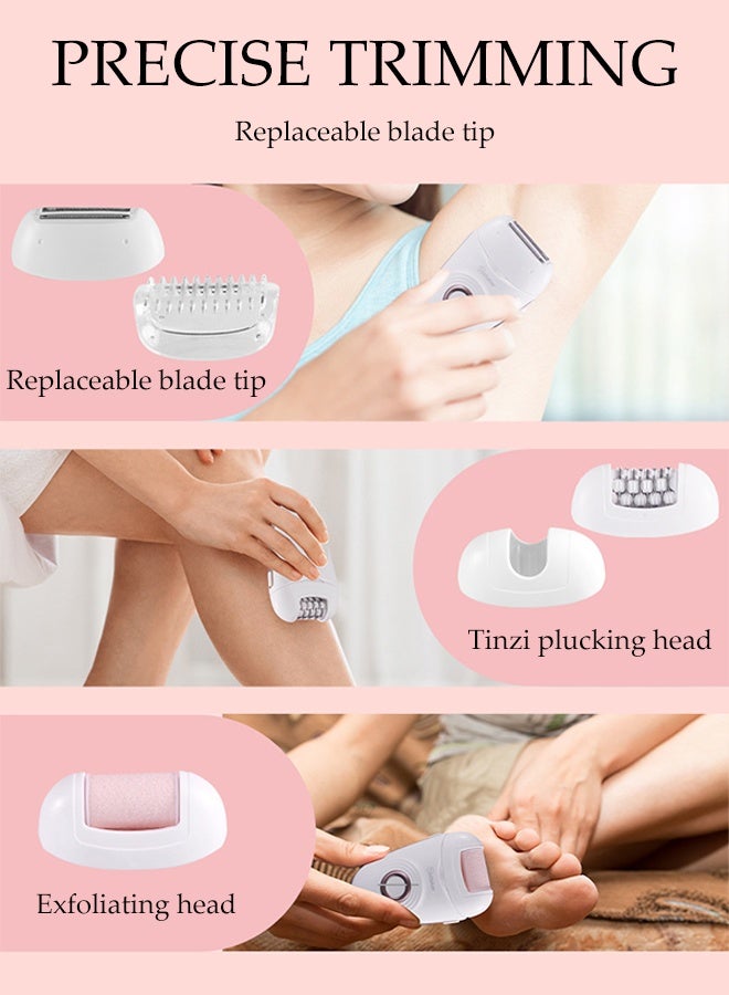 DUNISO Electric Hair Remover，3 in 1 Hair Removal Epilator，USB Rechargable Female Epilator，Waterproof and Easy to Clean，for Arms, Legs, Underarms, Bikini Area, and Face - Image 5