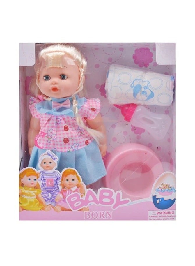 بيبي لعبة دمية بيبي بورن جيرل للأطفال مع زجاجة الرضاعة - Image 1