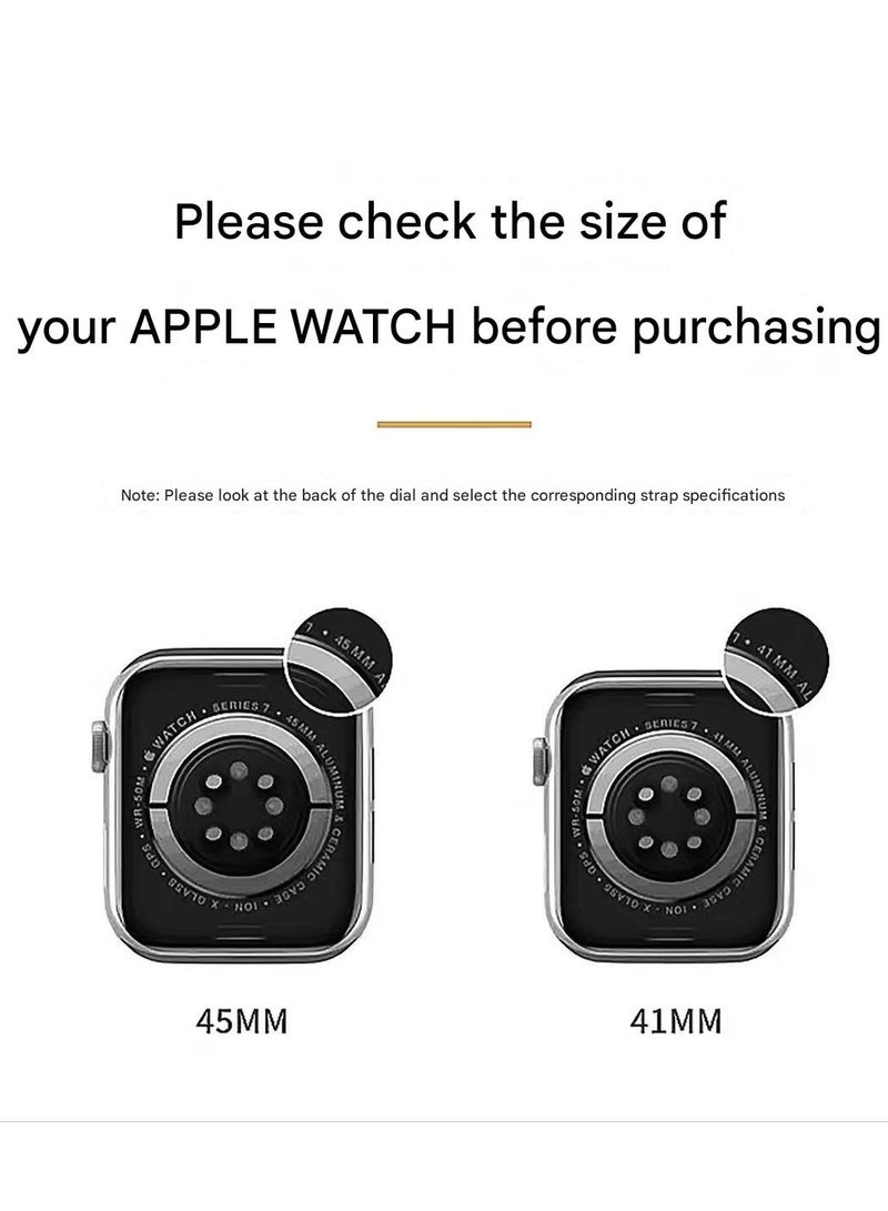 Watch Band Compatible for Apple Watch Series Band 42mm 44mm 45mm 46mm 49mm women, Genuine Leather Double Tour Designed Slim Replacement Strap for iWatch Series10 9 8 7 6 SE - Image 5