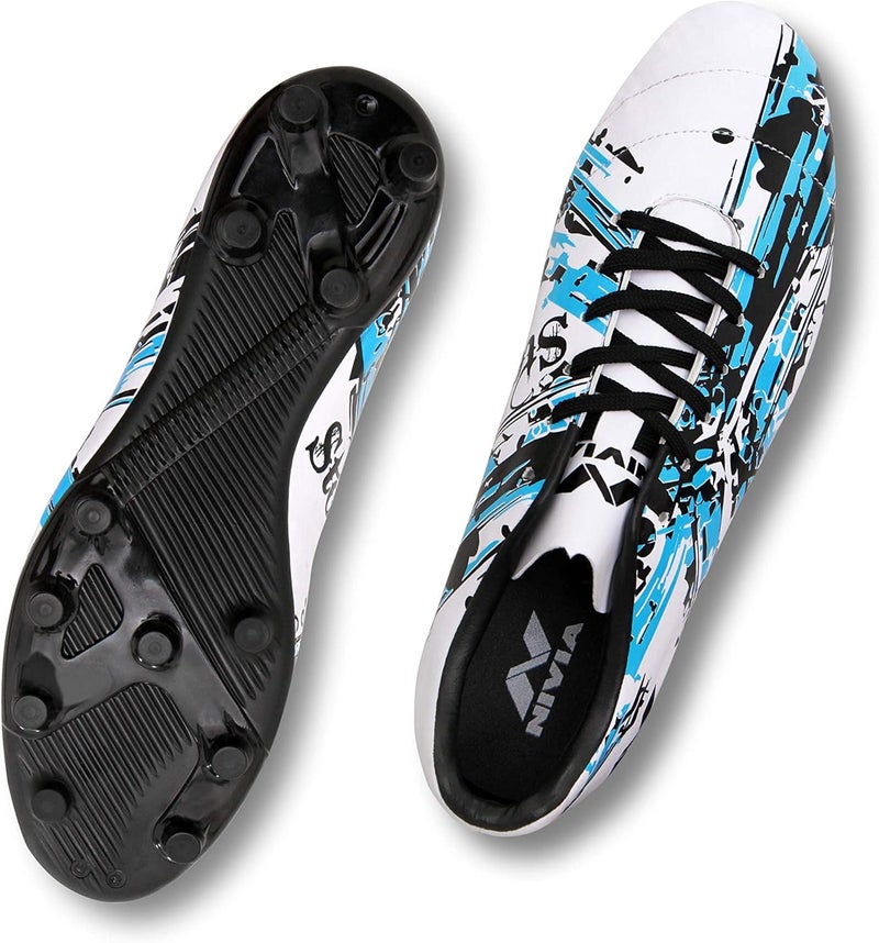 Nivia Storm Football Shoe for Mens, TPU Sole with PVC Synthetic Leather Upper for Hard and Grassy Surfaces Suitable for Sports, Die Cut Soft Cushion, Light Weight Insole (White) UK - 11 - Image 4