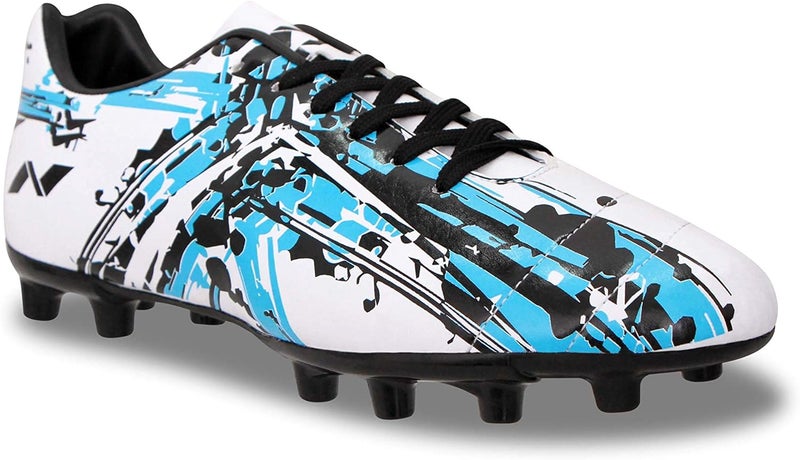 Nivia Storm Football Shoe for Mens, TPU Sole with PVC Synthetic Leather Upper for Hard and Grassy Surfaces Suitable for Sports, Die Cut Soft Cushion, Light Weight Insole (White) UK - 11 - Image 2