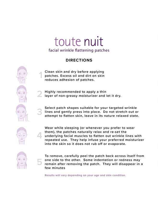 Toute Nuit by Mimiko Inc. Toute Nuit Wrinkle Patches, Face Tape, Jet - Extra Large UNISEX Frown Lines Plus and Forehead - 20 Patches - Image 4