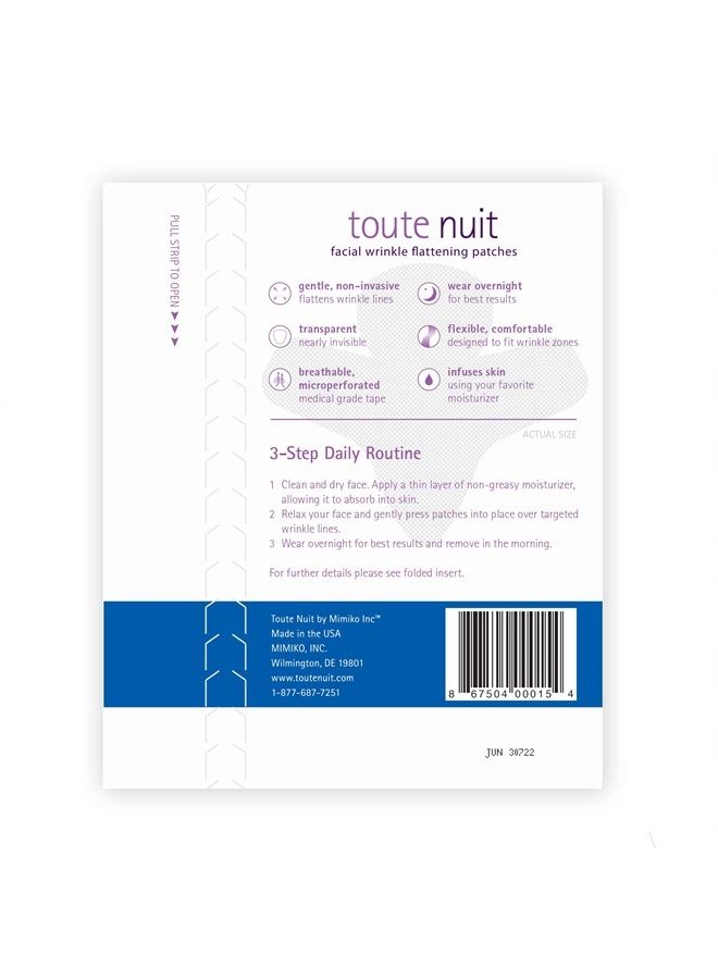 Toute Nuit by Mimiko Inc. Toute Nuit Wrinkle Patches, Face Tape, Jet - Extra Large UNISEX Frown Lines Plus and Forehead - 20 Patches - Image 3