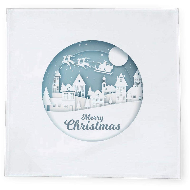 Khakee 6 Pcs Christmas Theme Tafta Silk Table Napkins 10x 10 for Xmas Decoration Christmas OrnamentsChristmas Gift npxmas45P - Image 2