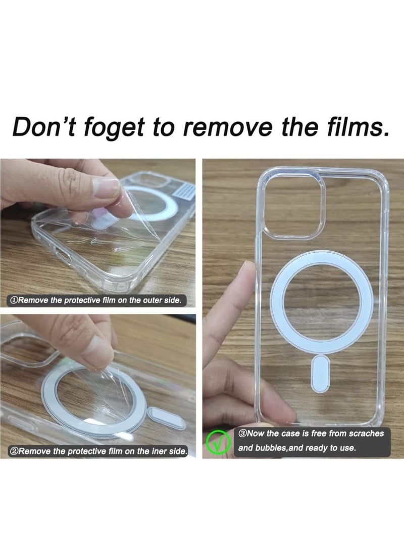 BORTONY iPhone 14 Pro Max Magsafe Case 6.7 Inch Slim Thin Magnetic Case Yellowing Resistant Shock Absorption Anti-Scratch Anti Drop Hard Back Crystal Case Cell Phone Cover Compatible with iPhone 14 Pro Max - Image 5