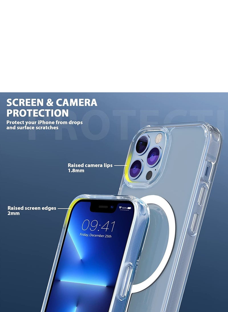 BORTONY iPhone 14 Pro Max Magsafe Case 6.7 Inch Slim Thin Magnetic Case Yellowing Resistant Shock Absorption Anti-Scratch Anti Drop Hard Back Crystal Case Cell Phone Cover Compatible with iPhone 14 Pro Max - Image 2