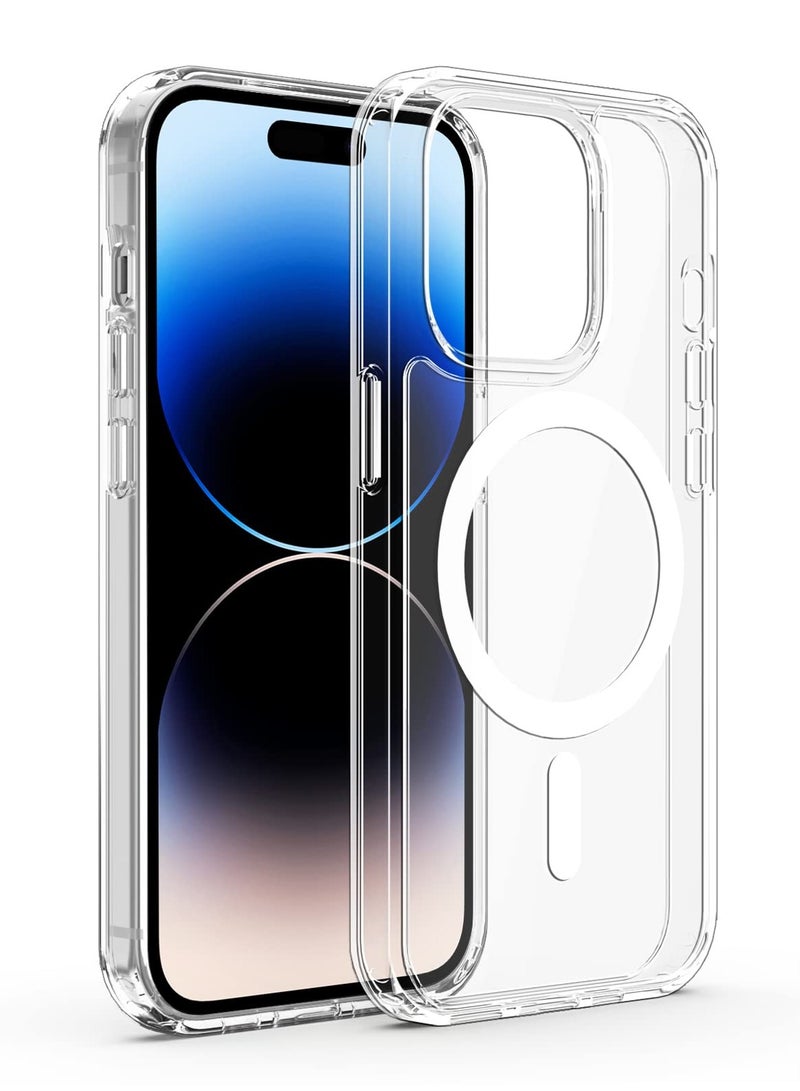 BORTONY iPhone 14 Pro Max Magsafe Case 6.7 Inch Slim Thin Magnetic Case Yellowing Resistant Shock Absorption Anti-Scratch Anti Drop Hard Back Crystal Case Cell Phone Cover Compatible with iPhone 14 Pro Max - Image 1