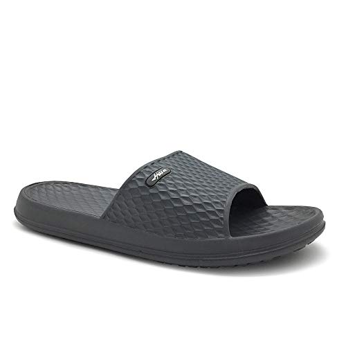 FUNKYMONKEY Mens Bathroom Shower Slippers Indoor Home Beach Non Slip Sandal (11 M US, Grey) - Image 5
