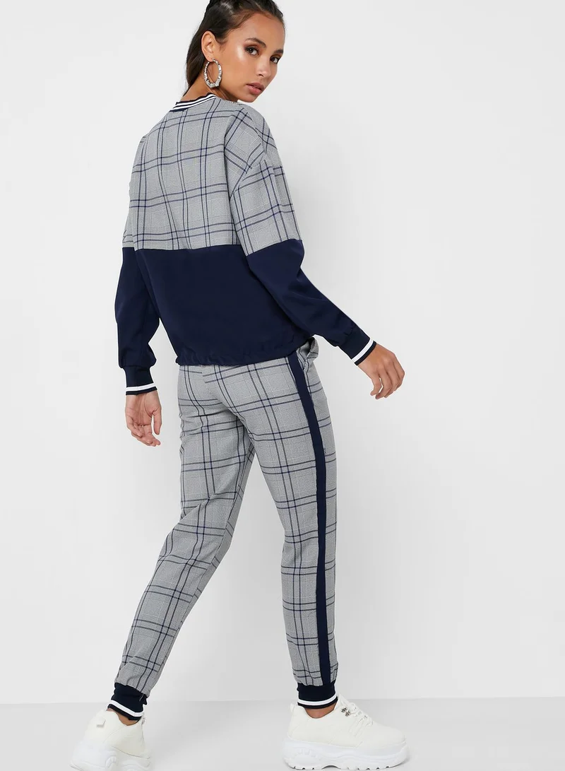 Ginger Checked Sporty Joggers Set